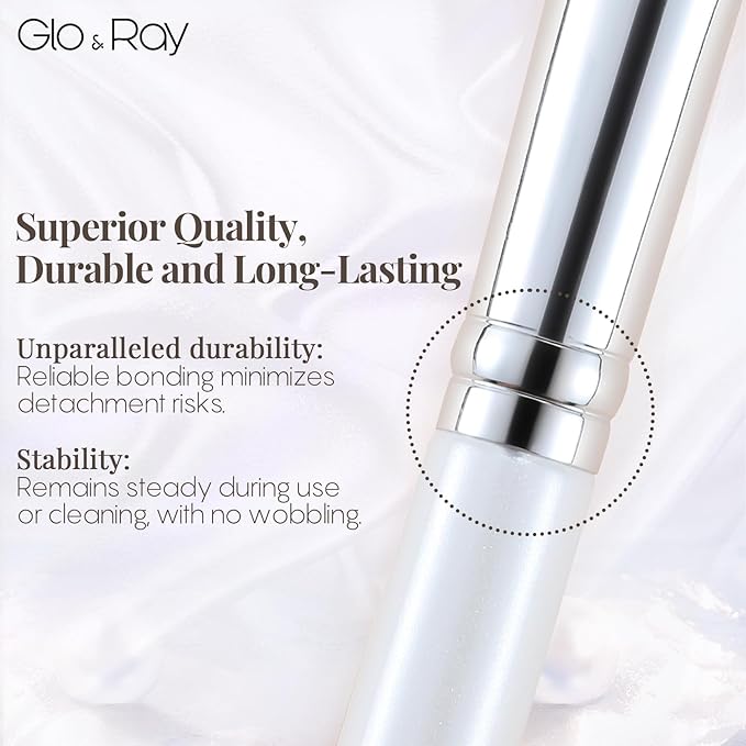 GLO&RAY Concealer Brush Under Eye - Makeup Brush Angled Flat Teardrop, Nose Contour for Powder Pro Concealing Blending for Liquid & Cream Cosmetic, Foundation Brushes Small With Dust Cover (White)