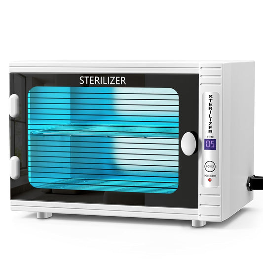 Professional U&V Nail Tool Cabinet, 12L U&V Sanitizer Box U&V Light Nail Tool Cleaning Machine with Time Setting, U&V Light Equipment for Esthetician,Manicurist,Spa,Tattoo,Barber&Salon