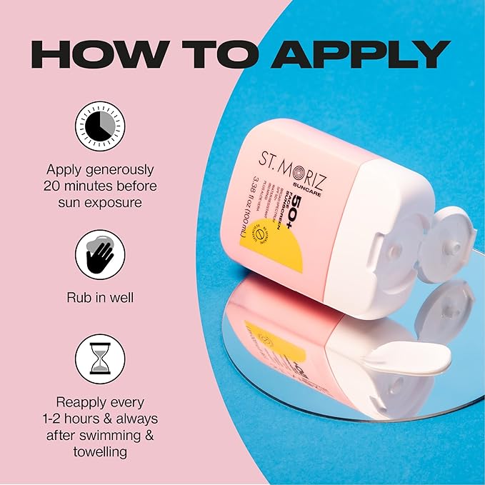 St Moriz Suncare SPF - Sunscreen - Broad Spectrum Protection Water Resistant Sunscreen Moisturizing Lotion + Vitamin E - Oxybenzone & Octinoxate Free - Vegan - Face, 50, Sun Protection Factor (SPF)