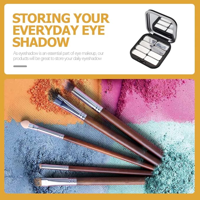 2pcs Empty Magnetic Eyeshadow Palette, Small Makeup Palette Lipstick Compact Containers Cosmetic Sample Storage Cases Magnetic Pallete for Makeup