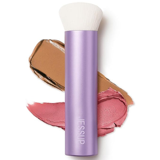 Jessup Foundation Brush for Liquid Makeup, Face Kabuki Makeup Brush for Contour Powder Blush and Bronzer, Ultra-Soft Fiber Perfect for Blending Liquid AS003