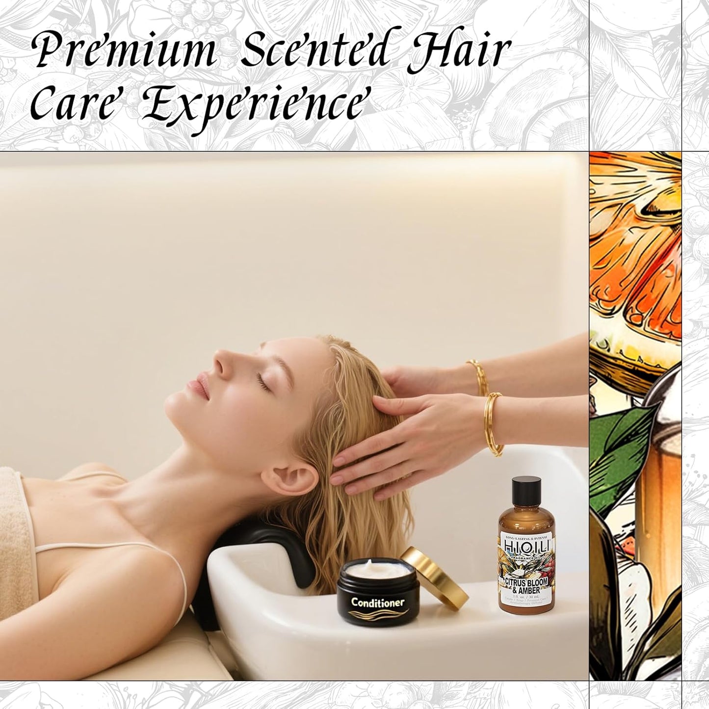 HIQILI Citrus Bloom & Amber Fragrance Oil for Candle, Soap Making, Floral Scent, Essential Oil Diffuser Use, Hair Care - 1 Fl Oz