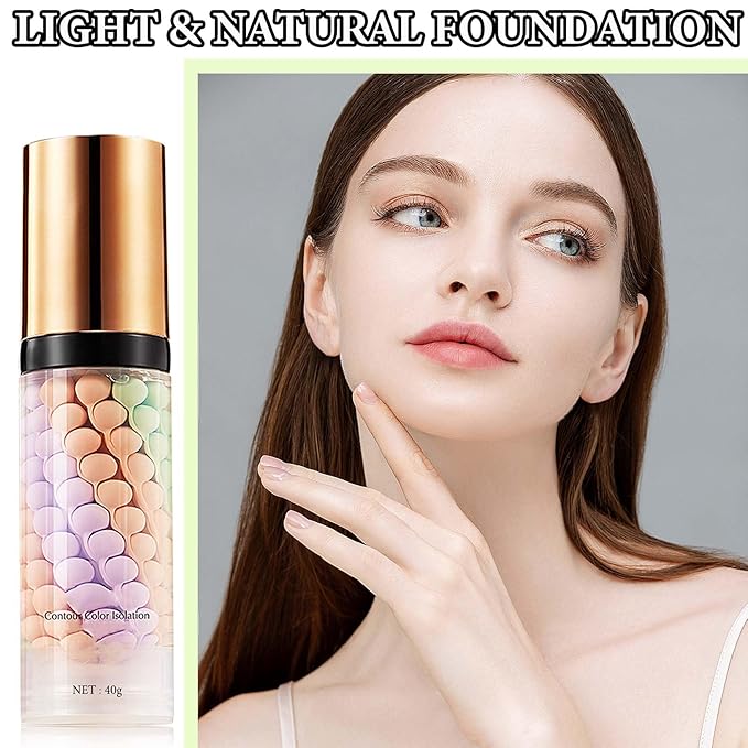 2 Pcs One Step Color Corrector,Natural Isolation Cream,Face Primer Makeup Tricolor Tinted Moisturizer,Oil Control & Moisturizing Skin Tone Correcting and Brightening Primer Concealer Foundation
