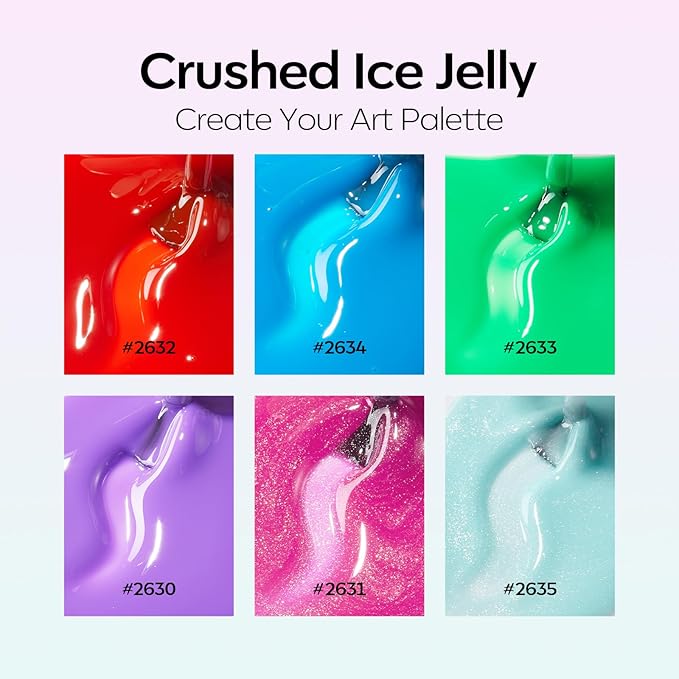 modelones Summer Gel Nail Polish, 6 Colors Jelly Gel Polish Neon LGBT Red Blue Green Pink Purple Nail Art Design Translucent Soak Off Manicure Salon DIY Girls Women Gift