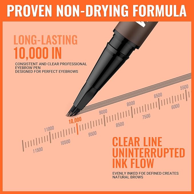 iMethod Eyebrow Pen - Eyebrow Pencil,2-in-1 Eyeliner Dual-Ended Microblading Eyebrow Pencil Long Lasting Waterproof Hair-Like Brow Pencil,with Eyebrow Brush,Eyebrow Pencils for Women,LightBrown