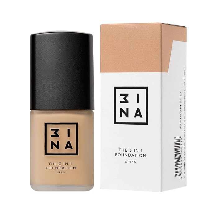 3INA The 3-In-1 Foundation 204 - Vegan Formula - Combination Of Primer, Concealer And Foundation - Medium Coverage - Natural Finish - Perfect For Covering Lines And Blemishes - Long Lasting - 1.01 Oz