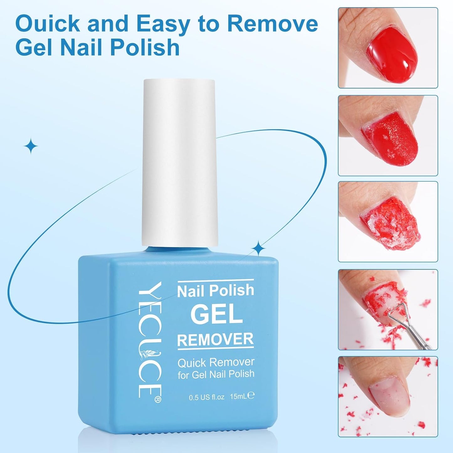 Gel Nail Polish Remover, (2pcs) Gel Polish Remover for Nails, No Need for Foil, Quick & Easy Polish Remover In 3-5 Minutes, No Need Soaking Or Wrapping-15ml