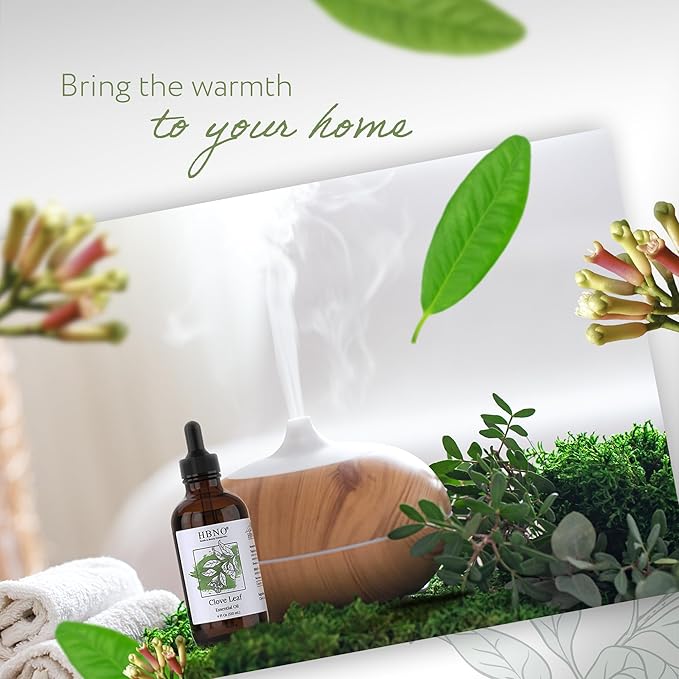 HBNO California Bottled Clove Leaf Essential Oil 4 fl oz (120ml) Value Size - Natural Clove Leaf Oil - Perfect for Cleaning, Aromatherapy, DIY, Soap & Diffuser