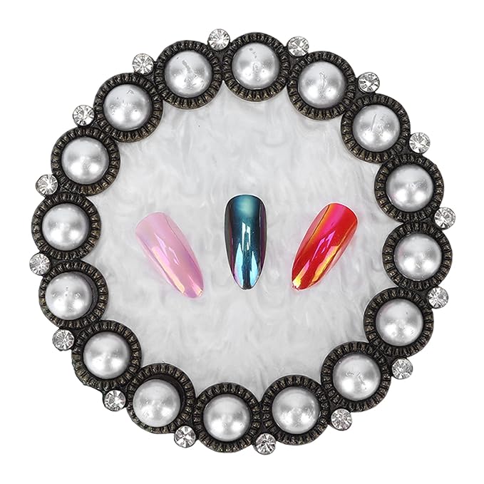 Polish Mix Palette, Resin Nail Art Display Board Cosmetic Nail Mixing Palette Color Mixing Nail Art Tips Display Plate(Copper)