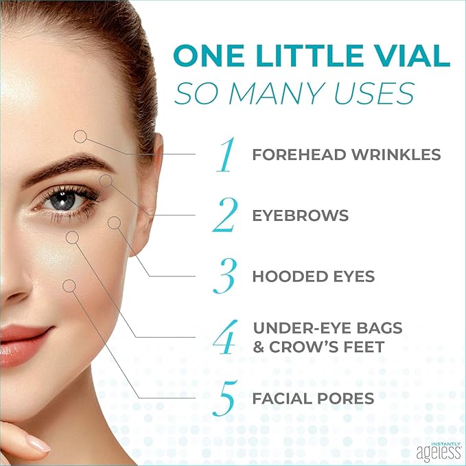 Instantly Ageless Facelift - Instant Eye Bag Remover Puffiness - 10 Vials - Instant Under Eye Bags Remover - Wrinkle Tightener - Instant Wrinkle Remover for Face Instant Lift