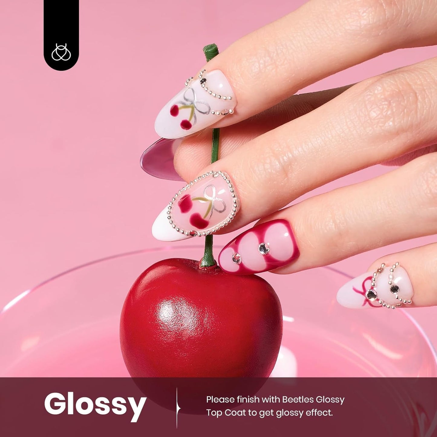 Beetles Dark Red Gel Nail Polish - 15ML Maroon Red Translucent Sheer Jelly Nail Polish Soak Off UV Lamp Colorful Bottle Gel Nail Art Salon DIY Home Manicure Gift for Women