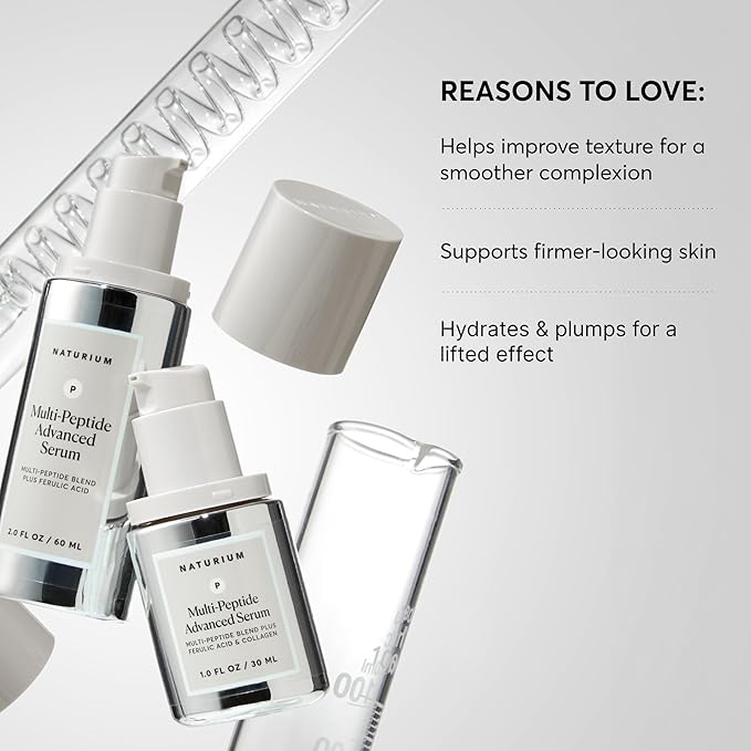 Naturium Multi-Peptide Advanced Serum Jumbo, Firming & Smoothing Face Serum for Fine Lines & Wrinkles with Advanced Multi-Peptide Blend, 2 oz