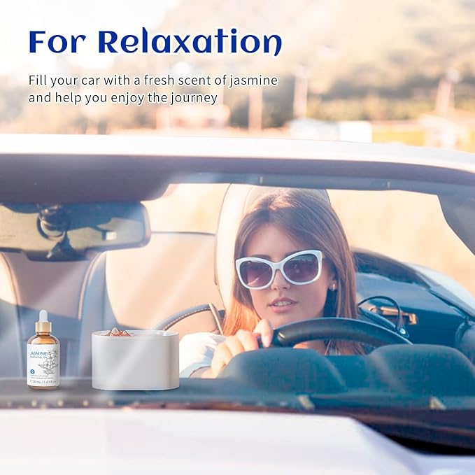 HIQILI 1 Fl Oz Jasmine Essential Oil, 100% Pure Natural for Diffuser, Hair, Skin, Perfume Making - 30ml