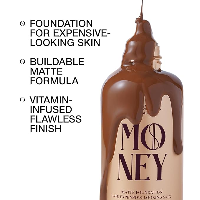 Matte Foundation Money - Long-Lasting Makeup Foundation with Flawless & Buildable Coverage - Liquid Foundation for All Skin Types (Mocha)