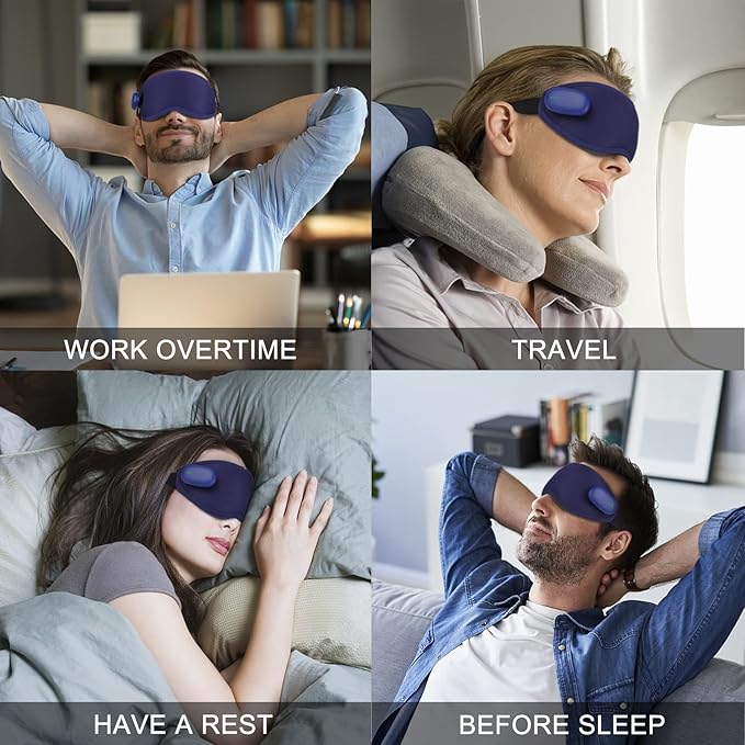 Heated Eye Mask, USB Eye Mask for Dry Eyes, Sleep Mask for Men Women, Portable Professional Electric Warm Eye