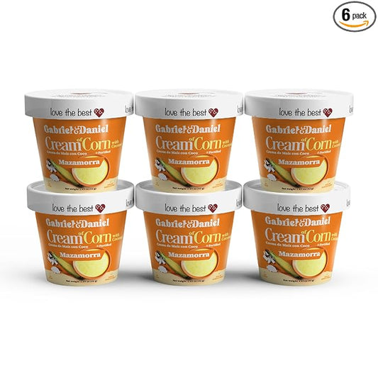 Gabriel & Daniel Gluten Free Instant Cream of Corn with Coconut – Non-GMO, Pure and Wholesome Hot Cereal – Creamy Texture with Mazamorra – Microwave Cup for a Nourishing and Easy Breakfast (Pack of 6)
