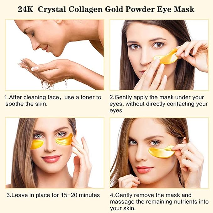 30 PCS Under Eye Collagen Patches,Crystal Pink Collagen Lip Masks，Gold Moisturizing Under Eye Mask，moisturizing skin, anti-chapping and anti-aging.…