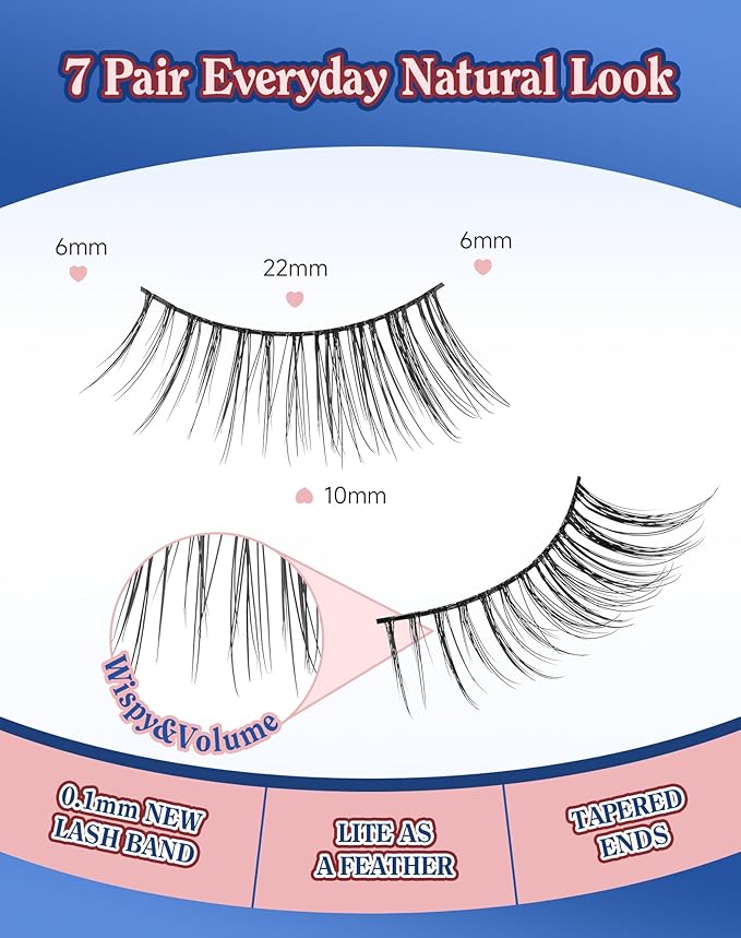 3/4 Lashes Half Natural Wispy Eyelashes Flared Corner Eyelashes False CatEye Lash Half Small Eyelash 7 Pairs D47