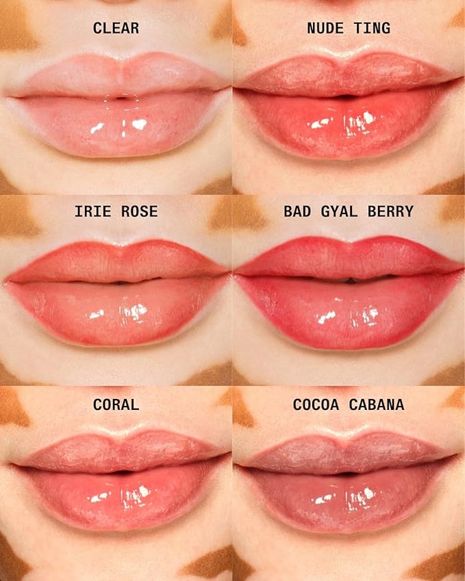 Cay Skin Isle Lip Balm SPF 30 – High Shine, Hydrating + Sheer Lip Gloss in Vanilla Brown Sugar Flavor – Formulated with Natural Ingredients for All Skin Tones – Irie Rose