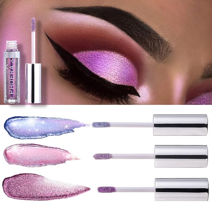 Glitter Eyeshadow，Makeup For Eyes Liquid Shimmer Sparkle Glow Light Colors Pencil Stick Shiny Long Lasting Waterproof Shining Eye Shadow Sets Metallic Pigments Metals Gloss Sparkling Pen Kit (A107)