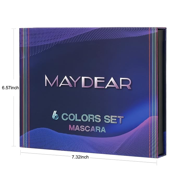 Maydear Waterproof Colored Mascara Set – Long-Lasting, Cruelty-Free, Vegan Eye Makeup for Women (6 Colors)