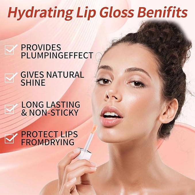 Hydrating Lip Glow Oil, Lip Oil Gloss Transparent Toot Tinted Nourishing Long Lasting Repairing Lightening Lip Lines (GREEN APPLE) 0.2 OZ
