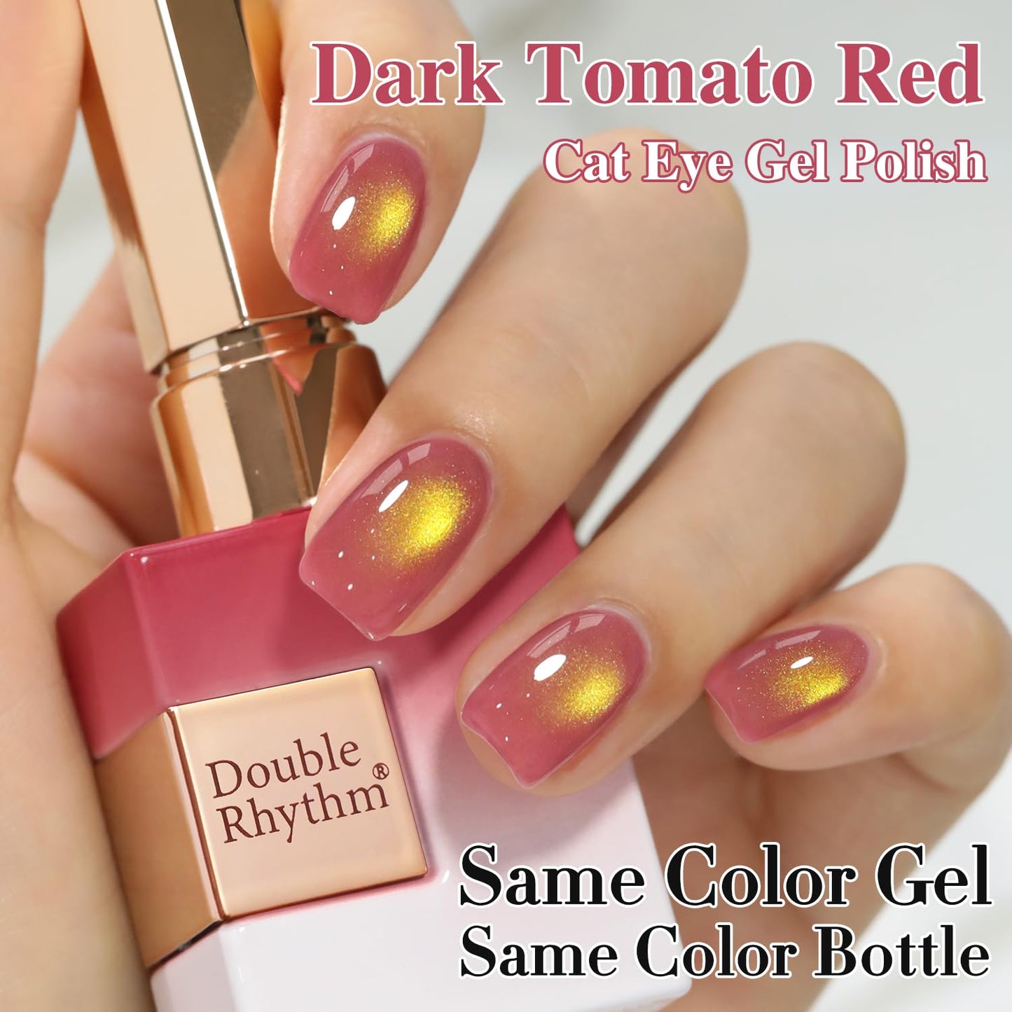 Double Rhythm Jelly Glass Cat Eye Gel Polish with Magnet 15ML Holographic Glitter Shimmer Translucent Sheer Color Magnetic Nail Polish Salon DIY at Home (Navy Purple-MC1266)