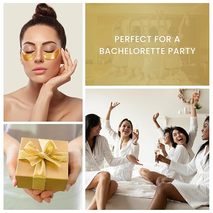 24K Gold Under Eye Patches, Eye Mask,Eye Patches for Puffy Eyes and Dark Circles, Eye Masks Skincare (16 Pair (Pack of 1))