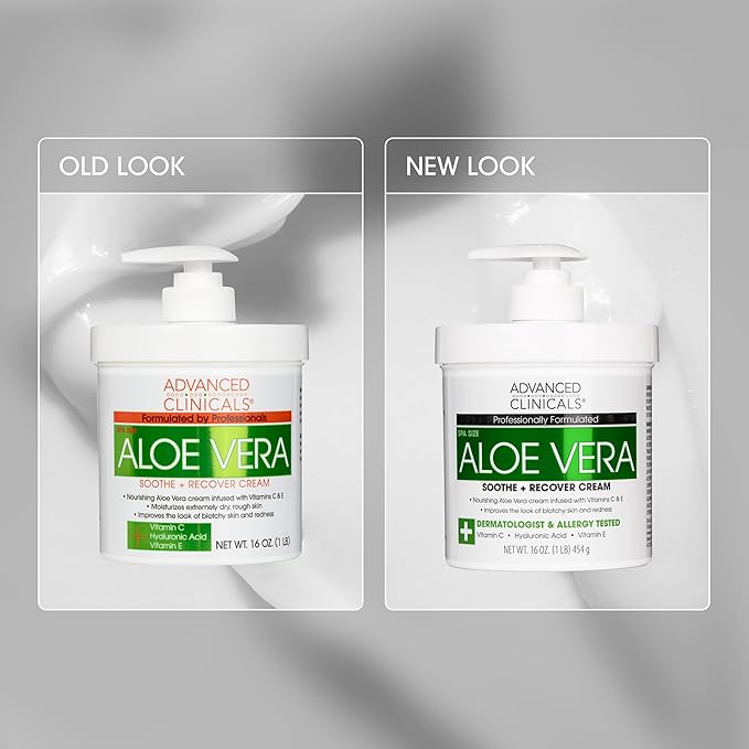 Advanced Clinicals Aloe Vera Lotion Skin Care Relief | Vitamin E Infused Hyaluronic Acid Moisturizer & Vitamin C Body Lotion For Women & Men Helps Improve Look Of Extremely Dry Skin, 16 Ounce, 2-Pack