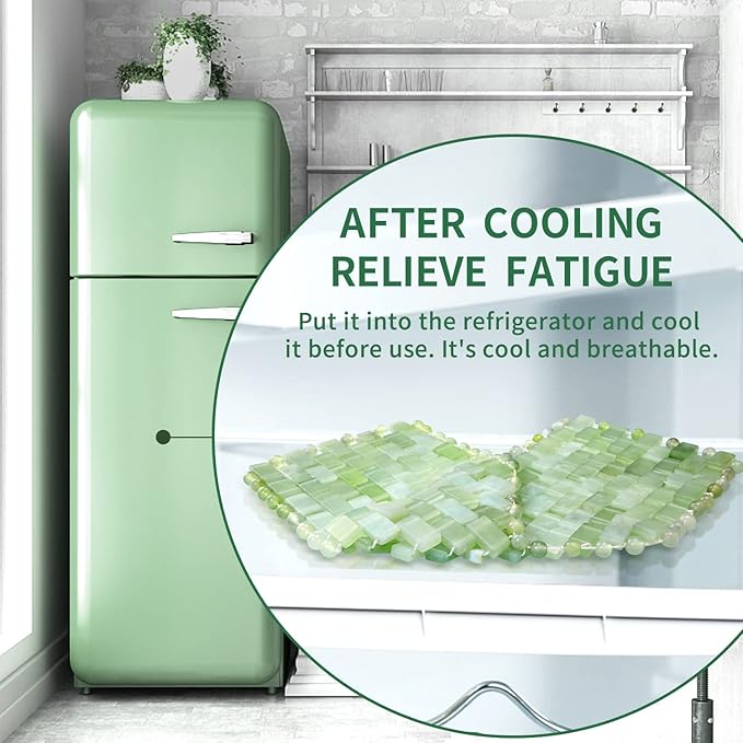 Jade Eye Mask 100% Natural Real Jade Stone Reusable Eye Mask for Hot & Cold Anti Aging，Headache and Migraine Relief Jade Mask for Women Men