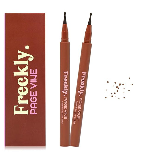Freckle Pen,2 PCS Faux Freckle Stamp Waterproof,Fake Face Freckles Stain Makeup Long Lasting Quick Dry,Natural Lifelike Soft Dot Freck Pen 2PCS-01 Light