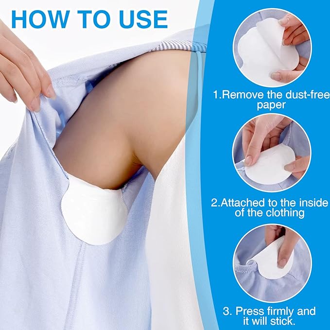 200PCS Underarm Sweat Pads for Women Men, Disposable Ultra-Absorbent Invisible Arm Pit Sweat Guards