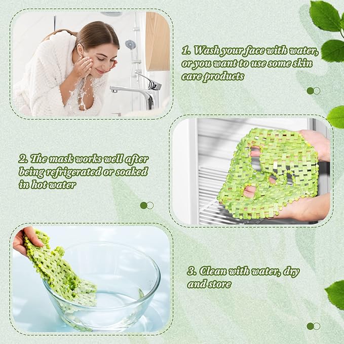 Jade Facial Mask, Jade Sleep Natural Stone Mask, Green Facial Cooling Mask, Jade Eye Mask Beauty Skincare Massage Tools for Alleviate Puffiness Face Massage Puffy Eyes Dark Circles