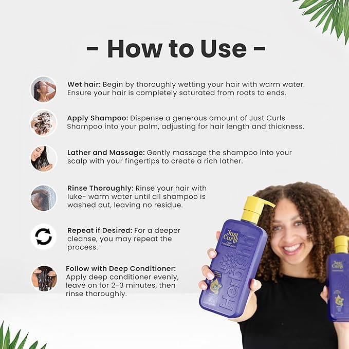 Herbishh Just Curls Deep Conditioner for Curly, Wavy Hair, 500ml, Avocado & Coconut Oil, Vegan, Curlfaction & Dry Damaged, Detangler