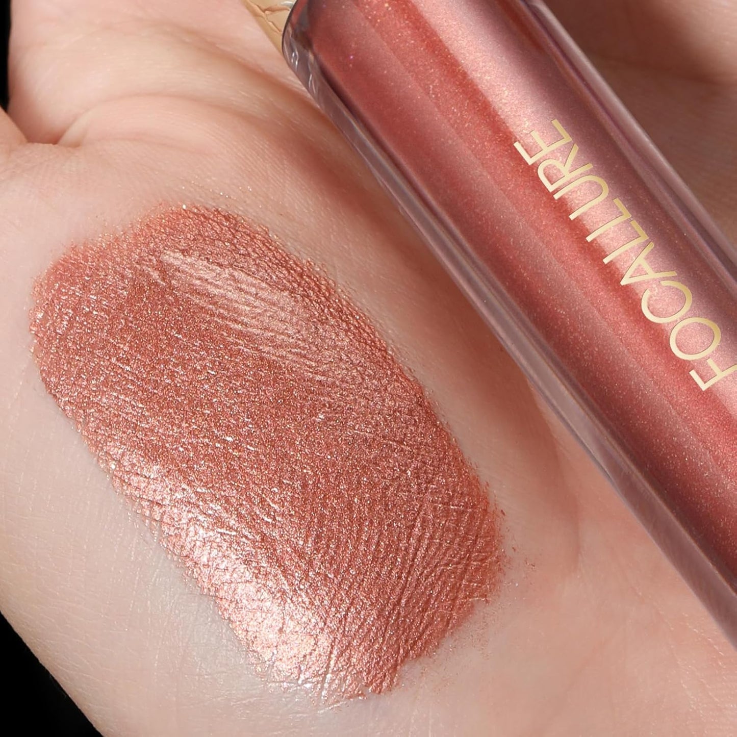 FOCALLURE Metallic Liquid Lipstick,Non Stick Cup Lip Gloss,High Impact Lip Color with Transfer-proof Wear,Long Lasting & Waterproof Lipstick Makeup for Women,Rope Brun