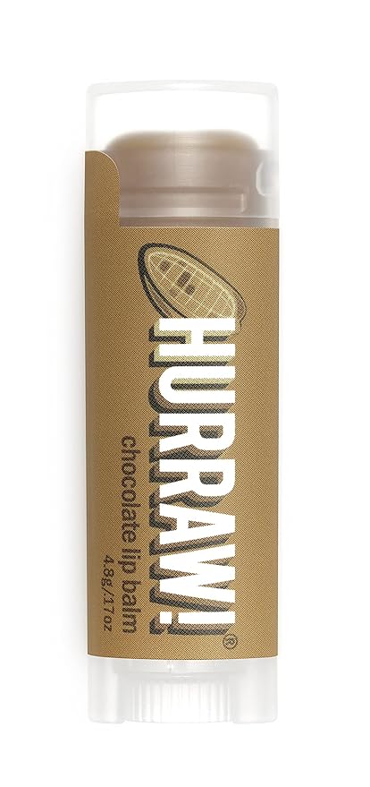 Hurraw! Chocolate Lip Balm: Organic, Certified Vegan, Cruelty and Gluten Free. Non-GMO, 100% Natural Ingredients. Bee, Shea, Soy and Palm Free. Made in USA