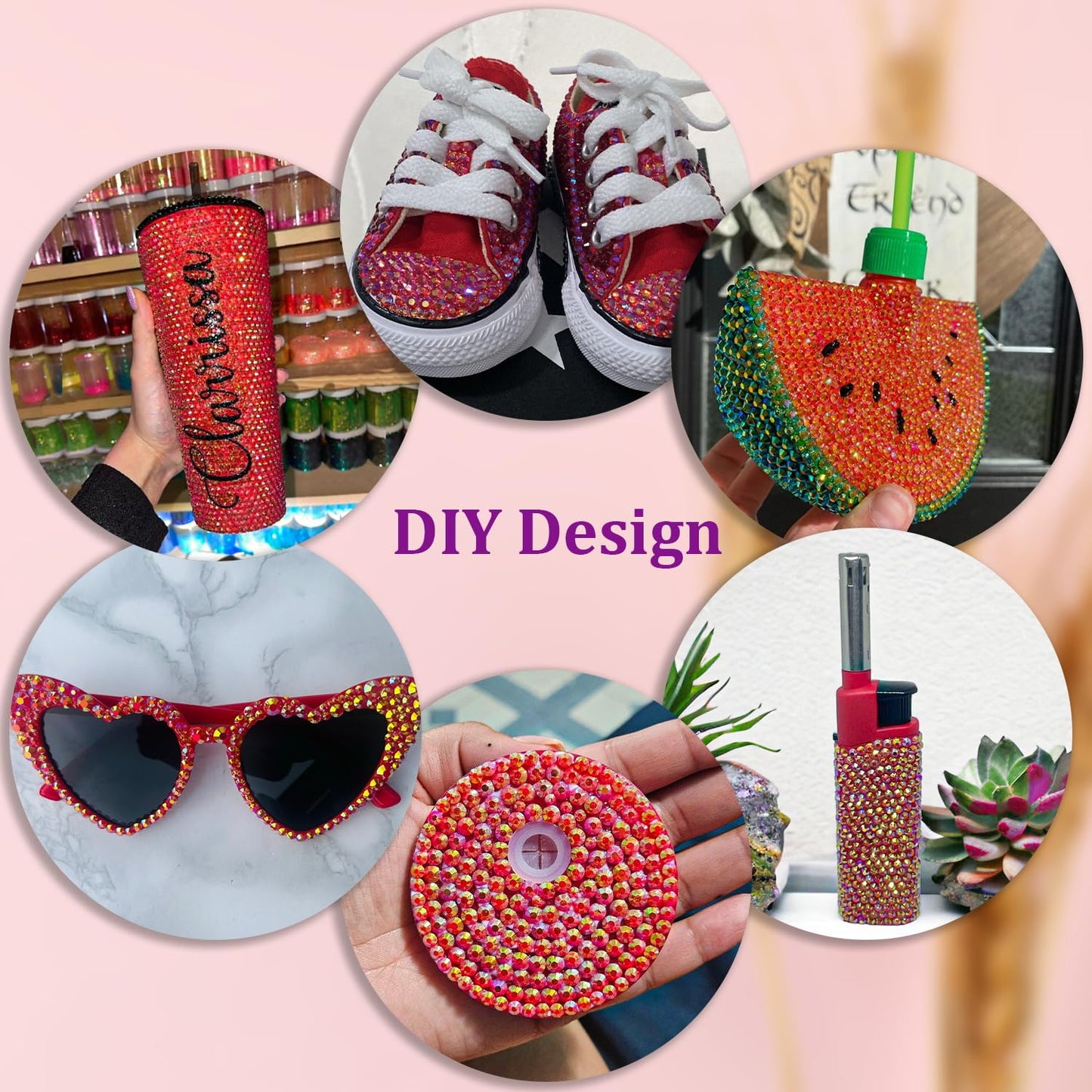 Resin Jelly Rhinestones for Crafting with B7000 Jewelry Glue, 2 Boxes Red AB Flatback Crystals with 3Pcs 10ml Glue, Bedazzling Non Hotfix Gems for DIY Tumblers Clothing Shoes Manicure