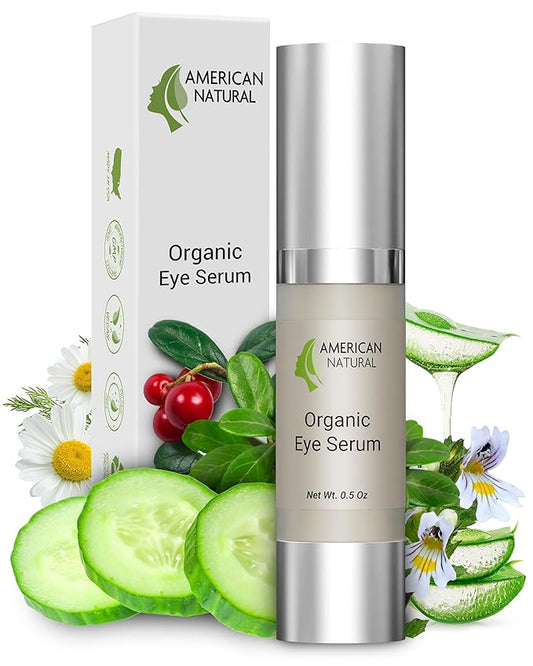 Blend Organic Eye Serum For Bags Under Eyes - Dark Eye Circle Remover with Eyebright Extract - Under Eye Serum For Dark Circles and Puffiness - Anti Aging Eye Cream For Women (0.5Oz)