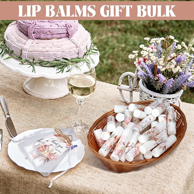 50 Set Employee Appreciation Gifts Bulk Baby Shower Favors Lip Balms Bulk Thank You Gifts Wedding Bridal Shower Bachelorette Gifts Prizes for Guests Women Teacher Coworker Nurse(BOHO)