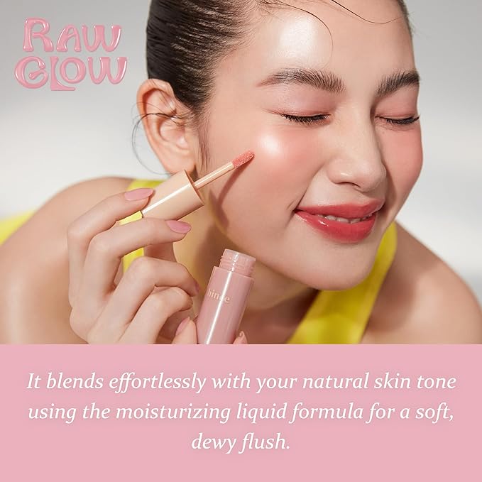 hince Dewy Liquid Cheek 6g Raw Glow Liquid Blush for Cheeks Vegan Dewy Cheek Tint Glass Skin Lightweight Liquid Blush Weightless Watercolor (STRUT RED, LC005)