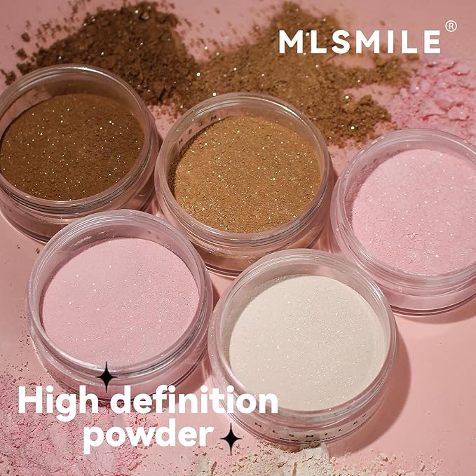 AKARY Dark Brown Translucent Setting Powder, Shimmer Finishing Powder Oil Control for Long Lasting Makeup, Lightweight Loose Powder Waterproof Makes Skin Downy, Blurring Powder for Deep Tones, 04