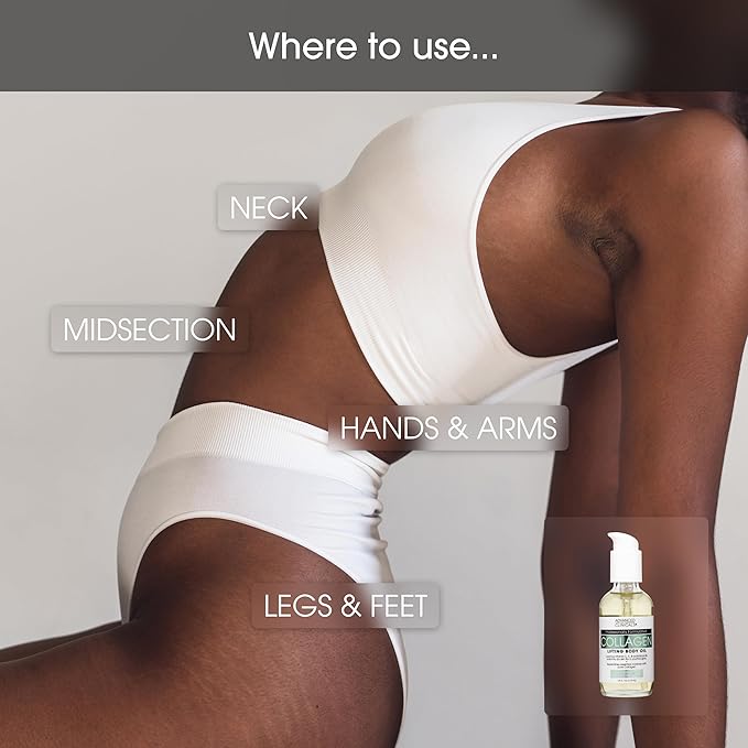 Advanced Clinicals Hydrating Collagen Oil For Body & After Shower | Visible Anti Aging Moisturizing Collagen Body Oil For Women & Men Helps Soften Appearance Of Crepe Skin & Wrinkles, 3.8 Fl Oz