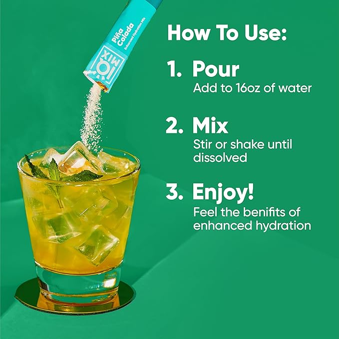 IQMIX Hydration Electrolyte Powder – 4-in-1 Formula for Hydration, Mental Clarity, Mood and Recovery – Sugar-Free Drink Mix, Keto, Magnesium L-Threonate, Lion’s Mane – 40 Count Piña Colada