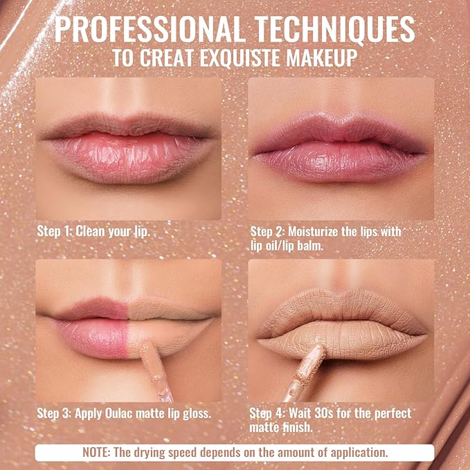 Oulac Matte Liquid Nude Lipstick for Women, Beige Brown High Impact Lip Color, Long Lasting Lipsticks, Waterproof, Creamy Formula Lip Stick with Vitamin E, Vegan & Cruelty-Free, 4.5ml (MS01)