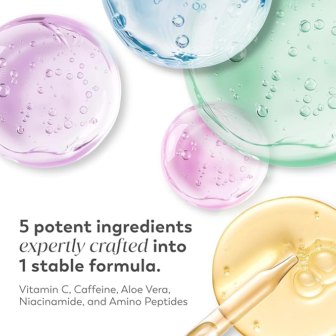 Olay Super Eye Serum - Vitamin C, Caffeine, Niacinamide, Amino Peptide, Aloe Vera - Brightens Dark Circles, Anti-Wrinkle, Anti-Aging, Brightening, Smooths Fine Lines, Firming, Hydrating, 0.45 Oz