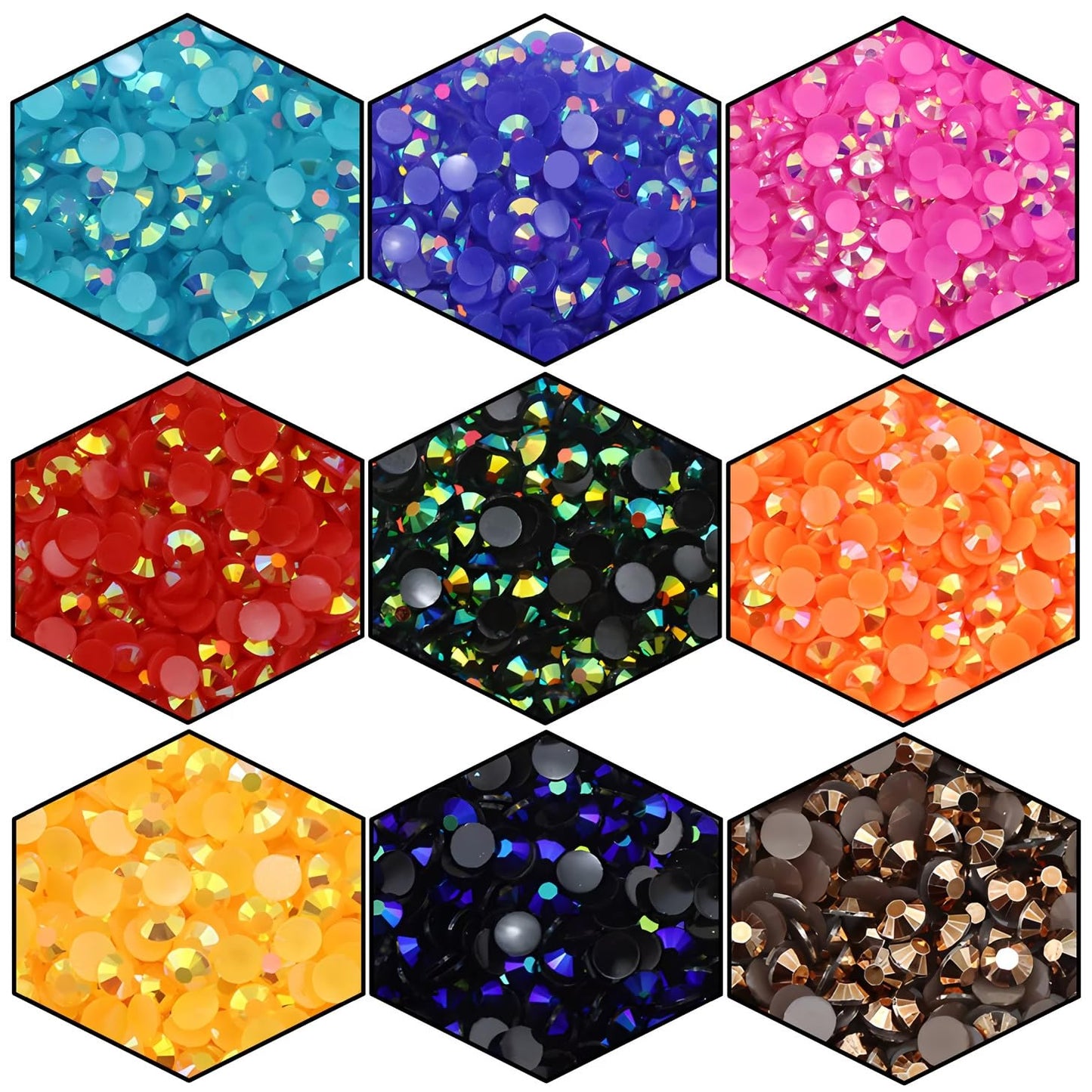 4500 Pcs SS6 2mm AB Flatback Rhinestones for Nails Art Crafts Glitter Round Shine Gems Crystals DIY Clothes Shoes （Champagne AB）