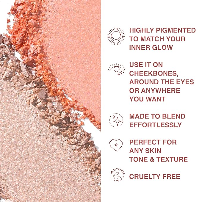 Highlighter Makeup Powder Divine V - Highlighter Powder for Radiant Glow - Face Highlighter for All Skin Tones - Easy-to-Apply Powder Highlighter, 0.53 Oz