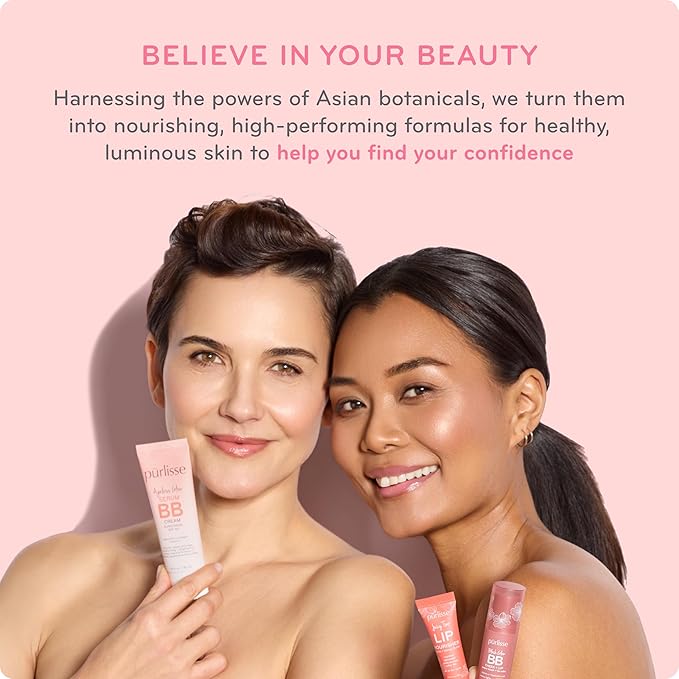 pūrlisse Perfect Glow BB Cream with SPF 30 - Matte Meets Dewy Finish - Enriched with Goji & Hawthorn Berry to Help Improve Skin Texture & Radiance - Tan Deep (1.4 oz)