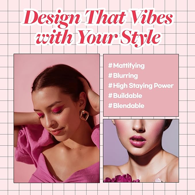 Hope Girl 3D Powder Blusher 0.17oz | Skin-Loving Korean Mini Blush for Cheeks and Eye Makeup w/Allantoin | K Beauty Cool Toned Vibrant Sunkissed Fine Powder Makeup Blush Cosmetics (#01 Sexy Rose)