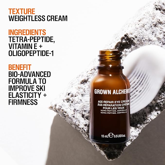 Grown Alchemist Age-Repair Eye Cream. Reduces Puffiness, Fine Lines & Wrinkles, 0.5 Ounce